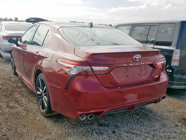 4T1BZ1HK6JU505735 - 2018 TOYOTA CAMRY XSE RED photo 3