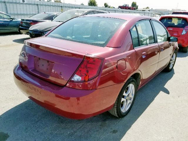 1G8AL54F74Z146642 - 2004 SATURN ION LEVEL RED photo 4