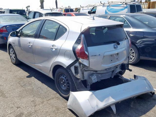 JTDKDTB38F1578338 - 2015 TOYOTA PRIUS C SILVER photo 3