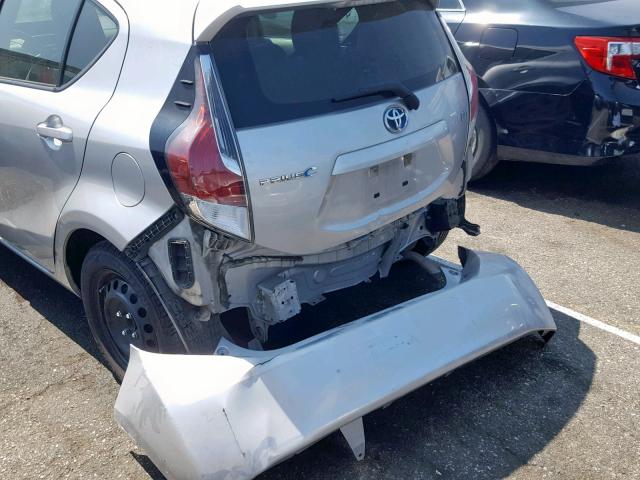 JTDKDTB38F1578338 - 2015 TOYOTA PRIUS C SILVER photo 9