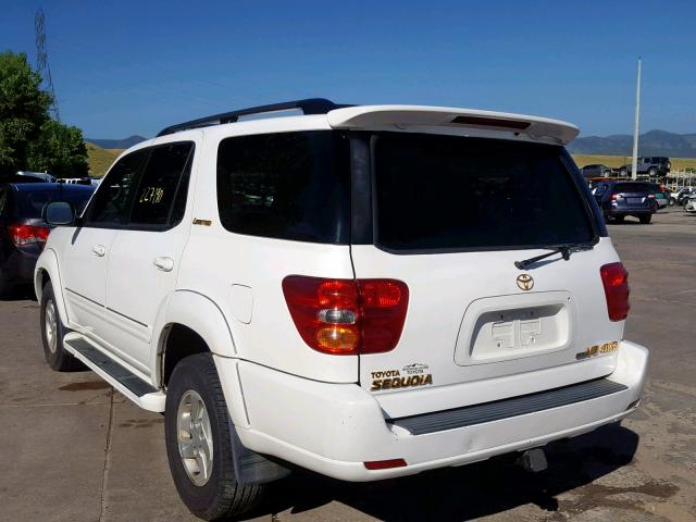 5TDBT48A42S127161 - 2002 TOYOTA SEQUOIA LI WHITE photo 3