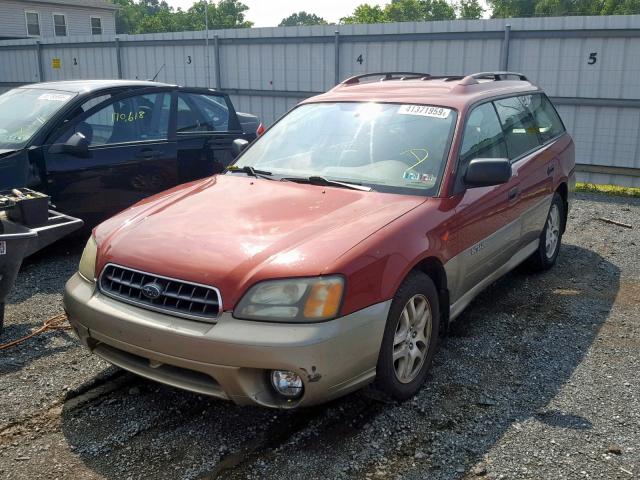 4S3BH675047625744 - 2004 SUBARU LEGACY OUT RED photo 2