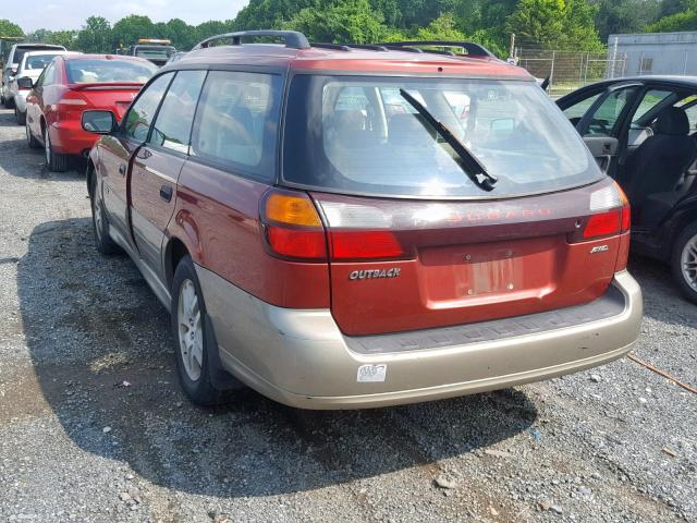 4S3BH675047625744 - 2004 SUBARU LEGACY OUT RED photo 3