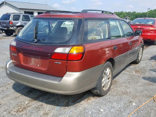 4S3BH675047625744 - 2004 SUBARU LEGACY OUT RED photo 4