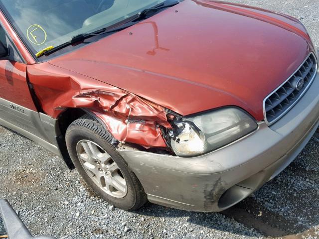 4S3BH675047625744 - 2004 SUBARU LEGACY OUT RED photo 9