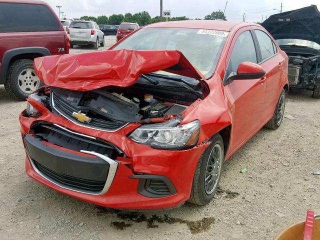 1G1JB5SH6H4174442 - 2017 CHEVROLET SONIC LS RED photo 2
