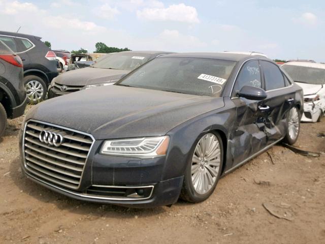 WAUJGAFDXFN006025 - 2015 AUDI A8 QUATTRO BLUE photo 2