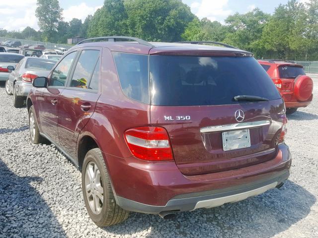 4JGBB86E76A093375 - 2006 MERCEDES-BENZ ML 350 MAROON photo 3