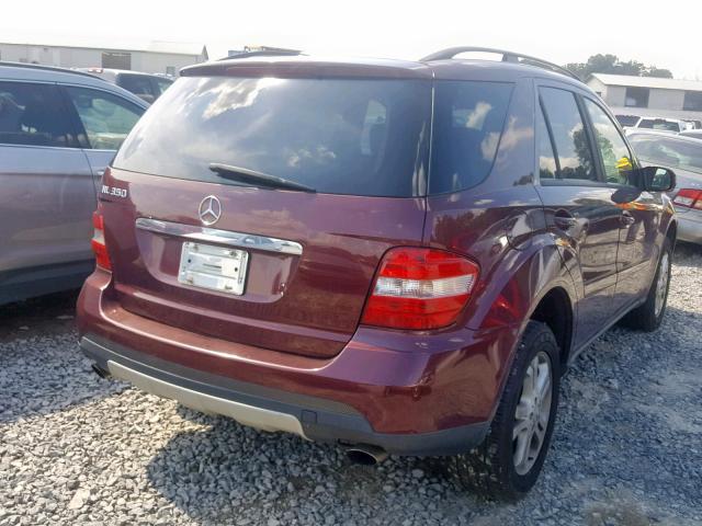 4JGBB86E76A093375 - 2006 MERCEDES-BENZ ML 350 MAROON photo 4