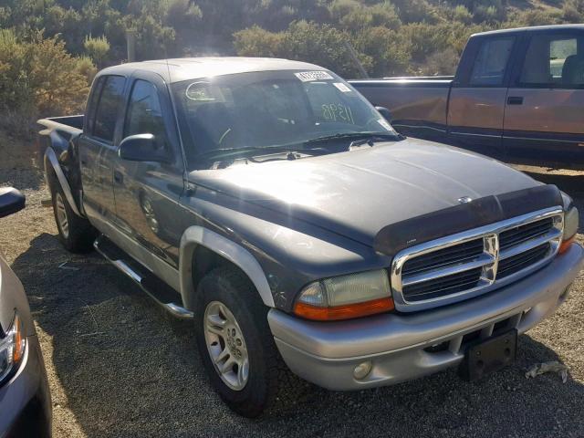 1D7HL48N24S545134 - 2004 DODGE DAKOTA QUA GRAY photo 1