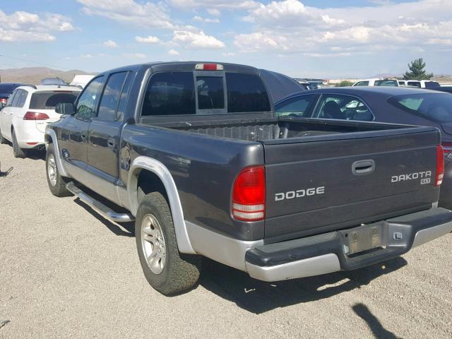 1D7HL48N24S545134 - 2004 DODGE DAKOTA QUA GRAY photo 3