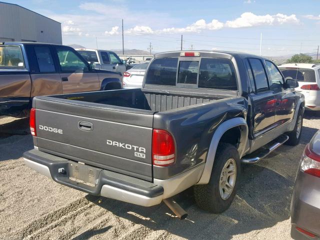 1D7HL48N24S545134 - 2004 DODGE DAKOTA QUA GRAY photo 4