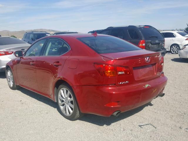 JTHCK262372014211 - 2007 LEXUS IS 250 RED photo 3