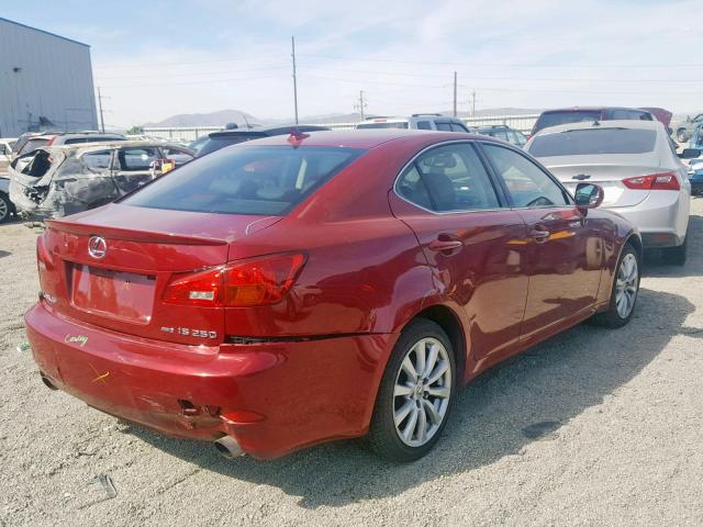 JTHCK262372014211 - 2007 LEXUS IS 250 RED photo 4