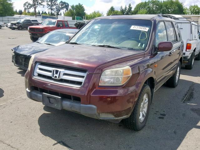 5FNYF28288B028208 - 2008 HONDA PILOT VP MAROON photo 2