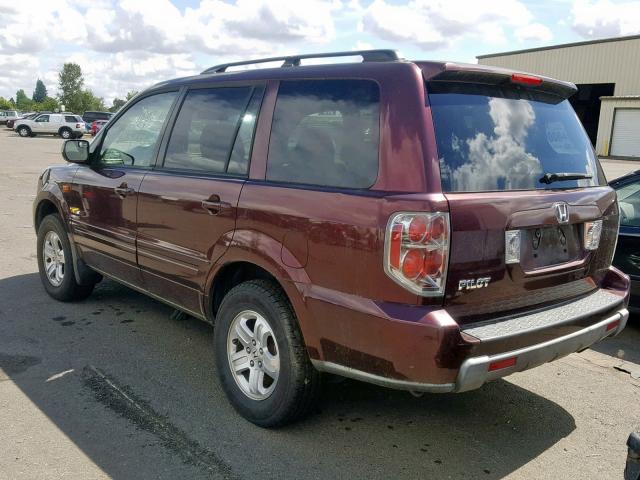 5FNYF28288B028208 - 2008 HONDA PILOT VP MAROON photo 3