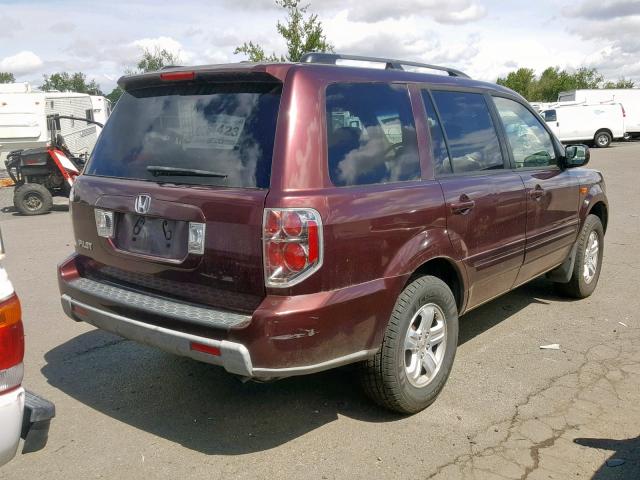 5FNYF28288B028208 - 2008 HONDA PILOT VP MAROON photo 4