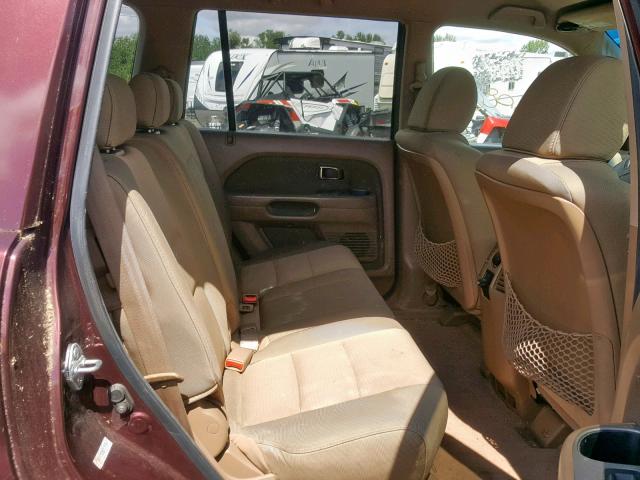 5FNYF28288B028208 - 2008 HONDA PILOT VP MAROON photo 6