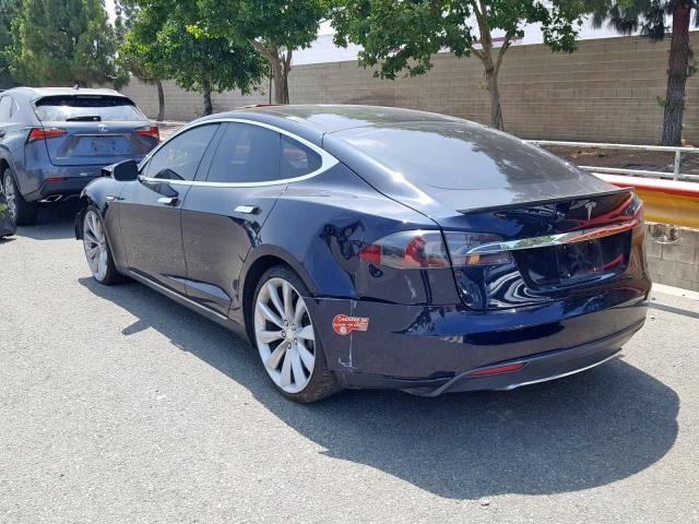 5YJSA1CP4DFP16413 - 2013 TESLA MODEL S BLUE photo 3