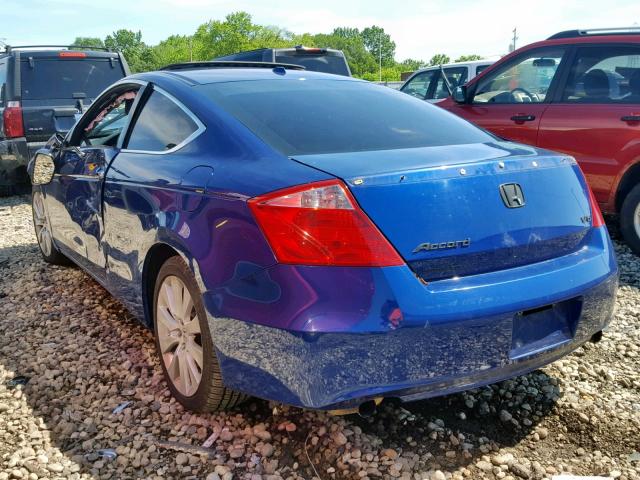 1HGCS2B84AA010629 - 2010 HONDA ACCORD EXL BLUE photo 3