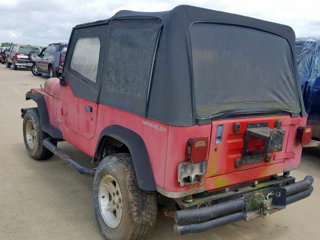 2J4FY19P0NJ515708 - 1992 JEEP WRANGLER / RED photo 3