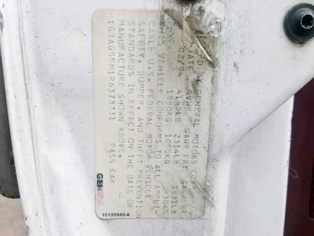 1G3AG55M1R6373731 - 1994 OLDSMOBILE CUTLASS CI Ağ foto 10