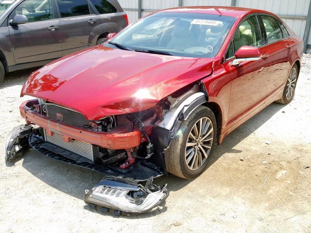 3LN6L5C98HR644152 - 2017 LINCOLN MKZ SELECT RED photo 2