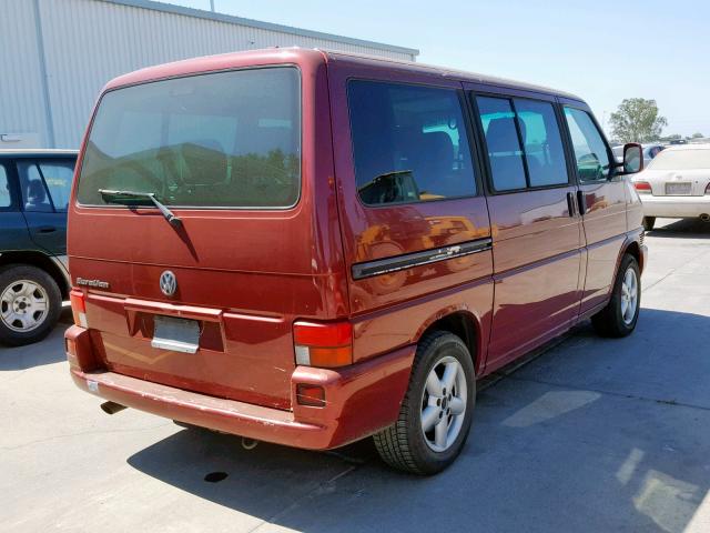 WV2KB47092H064284 - 2002 VOLKSWAGEN EUROVAN GL RED photo 4