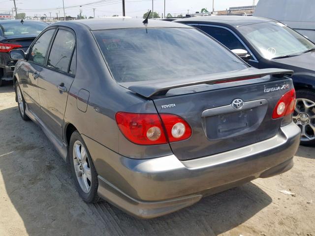 2T1BY30E75C367781 - 2005 TOYOTA COROLLA XR GRAY photo 3