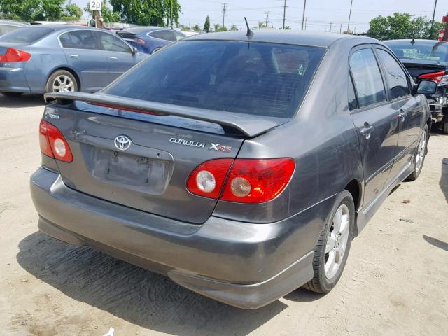 2T1BY30E75C367781 - 2005 TOYOTA COROLLA XR GRAY photo 4