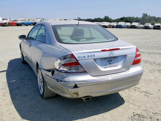 WDBTJ65J54F113359 - 2004 MERCEDES-BENZ CLK 320C SILVER photo 3