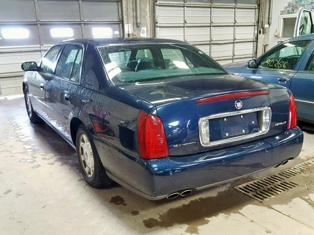 1G6KD57Y12U278717 - 2002 CADILLAC DEVILLE BLUE photo 3