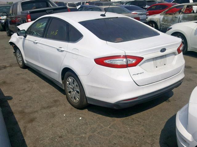 3FA6P0G77DR280472 - 2013 FORD FUSION S WHITE photo 3