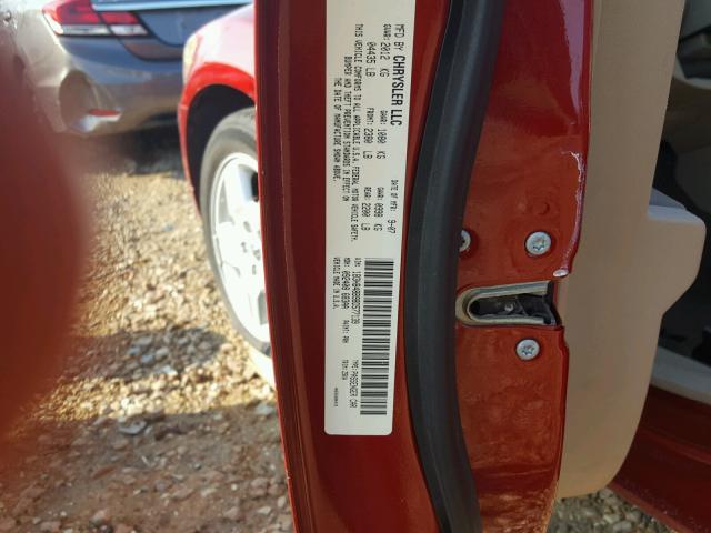 1B3HB48B98D577139 - 2008 DODGE CALIBER SX RED photo 10