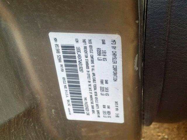 1B3EJ46X7WN318287 - 1998 DODGE STRATUS GRAY photo 10