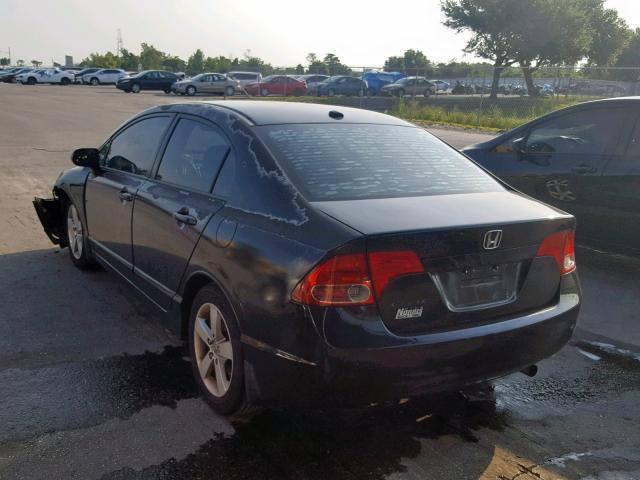 2HGFA16938H504232 - 2008 HONDA CIVIC EXL BLACK photo 3