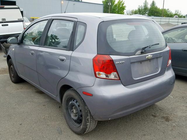 KL1TD66686B610460 - 2006 CHEVROLET AVEO BASE Gümüş foto 3