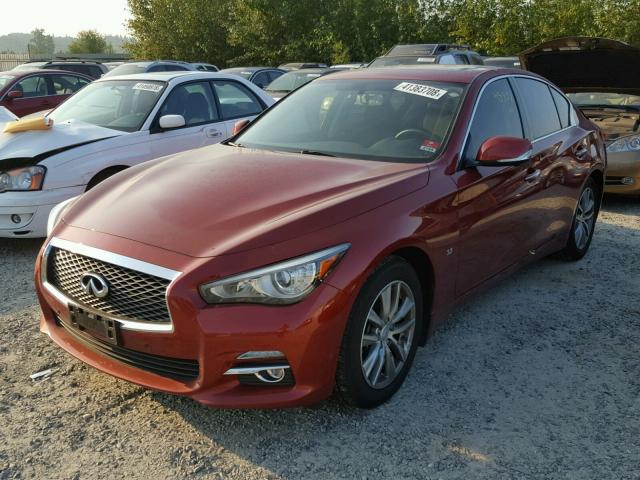 JN1BV7AR7EM692955 - 2014 INFINITI Q50 BASE RED photo 2