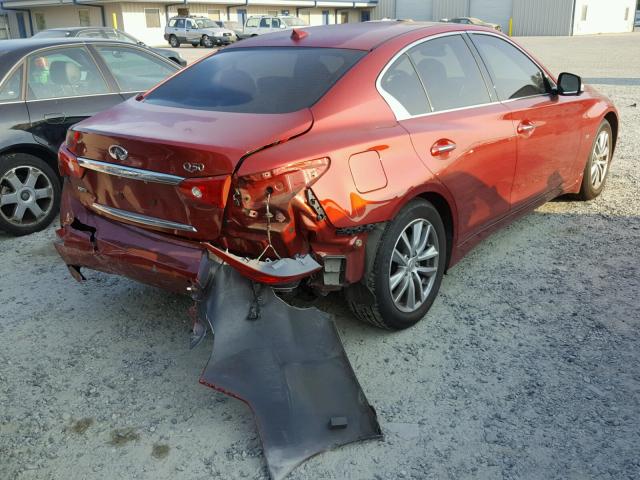 JN1BV7AR7EM692955 - 2014 INFINITI Q50 BASE RED photo 4