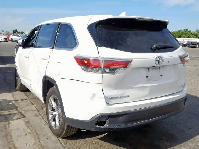 5TDZKRFH5FS094949 - 2015 TOYOTA HIGHLANDER WHITE photo 3