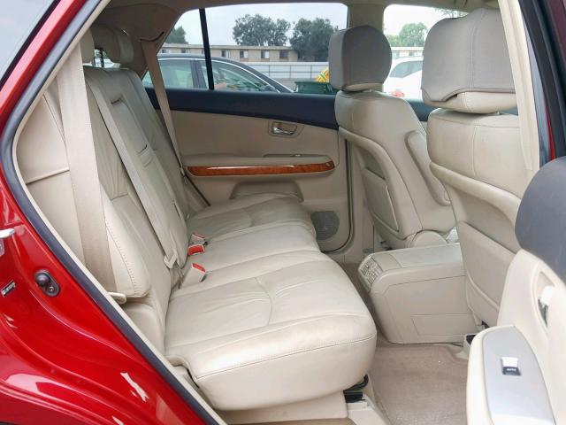 JTJHW31U982047089 - 2008 LEXUS RX 400H RED photo 6