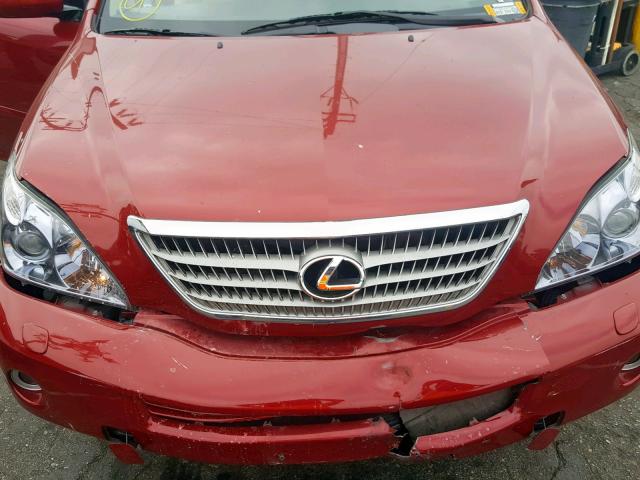 JTJHW31U982047089 - 2008 LEXUS RX 400H RED photo 7