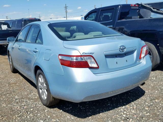 4T1BB46K78U030857 - 2008 TOYOTA CAMRY HYBR TEAL photo 3