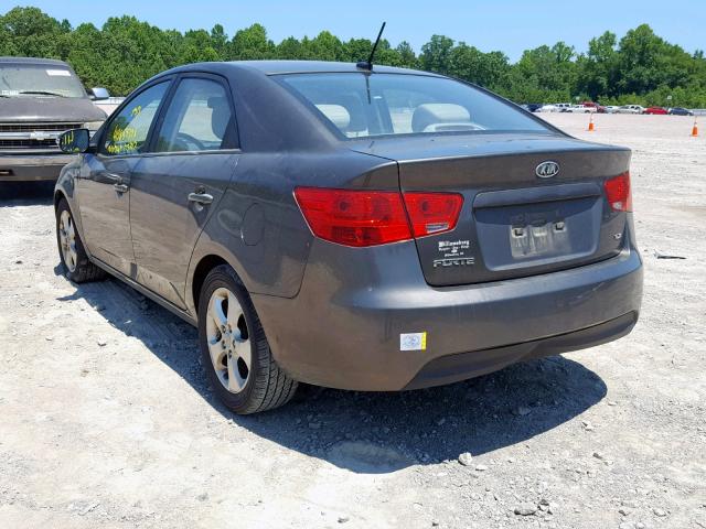 KNAFU4A27A5244638 - 2010 KIA FORTE EX GRAY photo 3