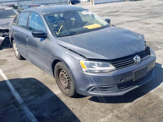 3VW2K7AJ6EM316202 - 2014 VOLKSWAGEN JETTA BASE GRAY photo 1