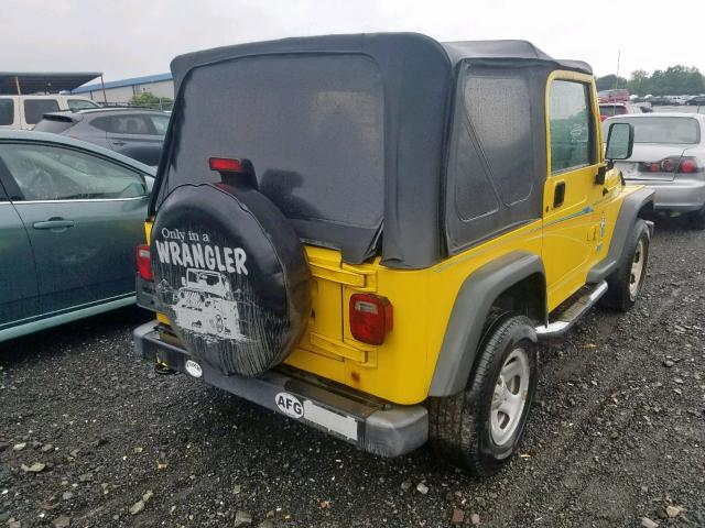 1J4FA39S92P748425 - 2002 JEEP WRANGLER / YELLOW photo 4