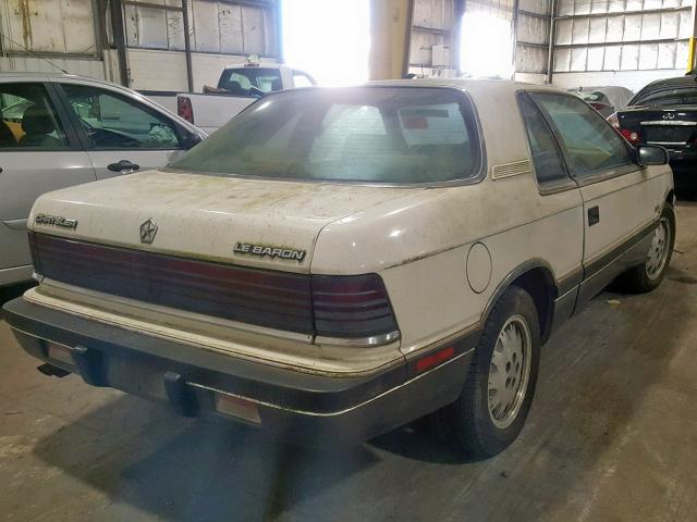 1C3CJ51E2HG152922 - 1987 CHRYSLER LEBARON PR WHITE photo 4