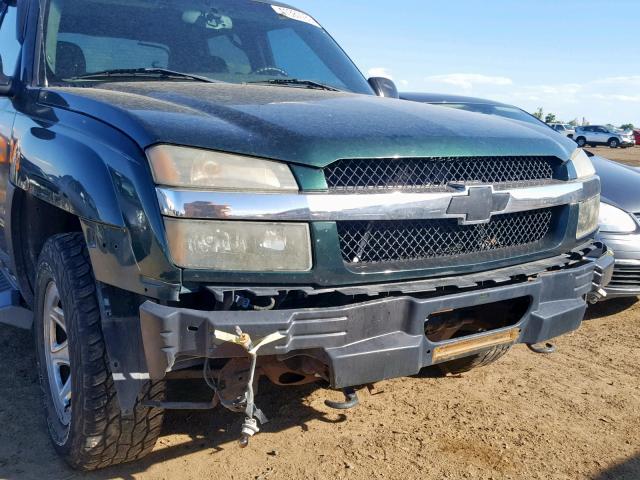 3GNEK13T23G138383 - 2003 CHEVROLET AVALANCHE GREEN photo 9