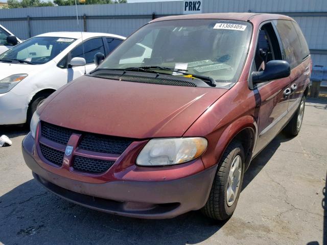 1D4GP25B53B251995 - 2003 DODGE CARAVAN SE BURGUNDY photo 2