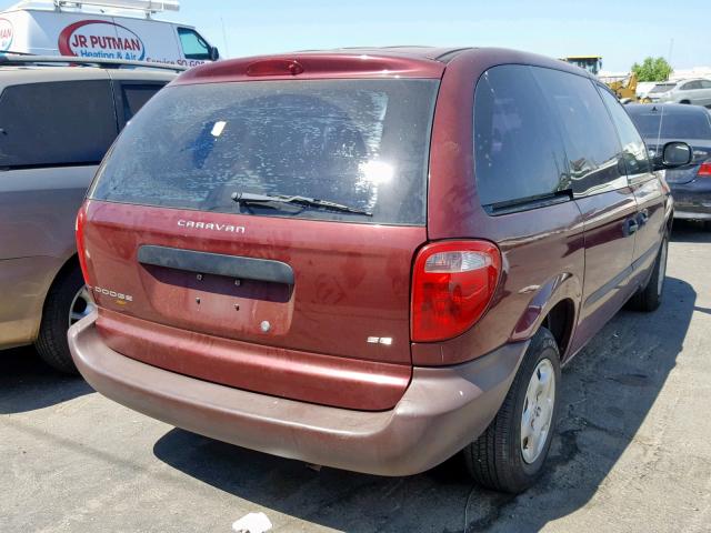 1D4GP25B53B251995 - 2003 DODGE CARAVAN SE BURGUNDY photo 4